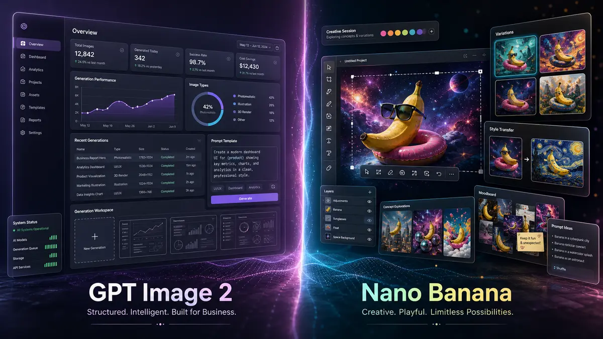 GPT Image 2 vs Nano Banana comparison for business AI image generation tools