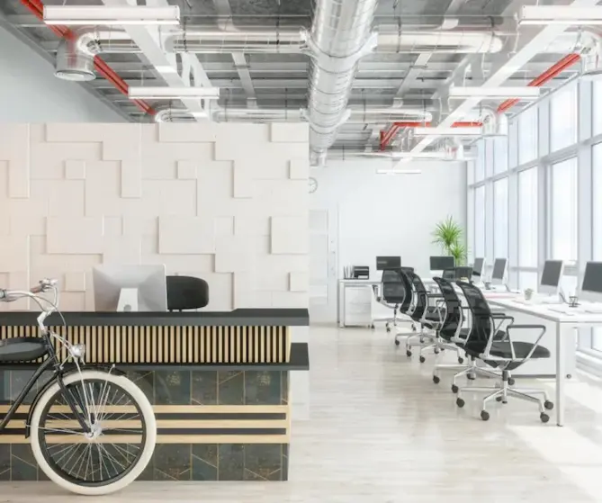 Modern office workspace representing Parix AI team environment